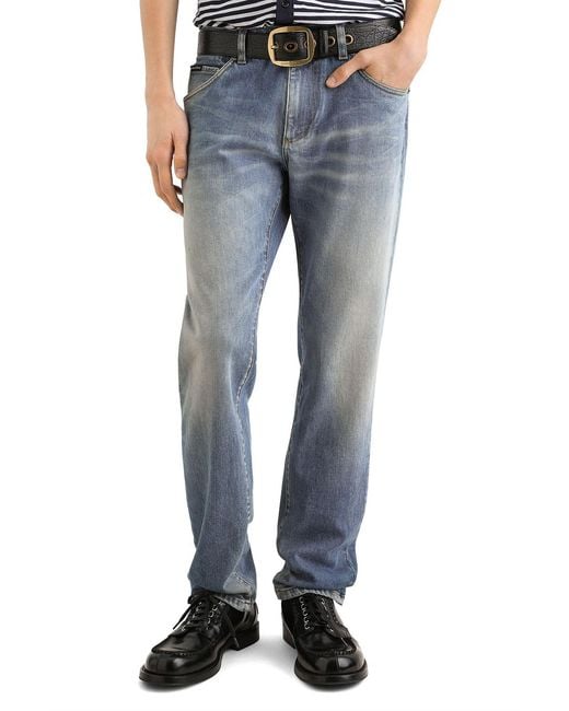 Dolce & Gabbana Blue Skinny Five-Pocket Jeans for men