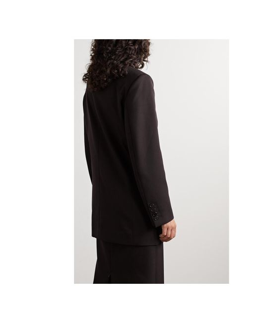 The Row Black Myriam Double-Breasted Wool Suit Jacket