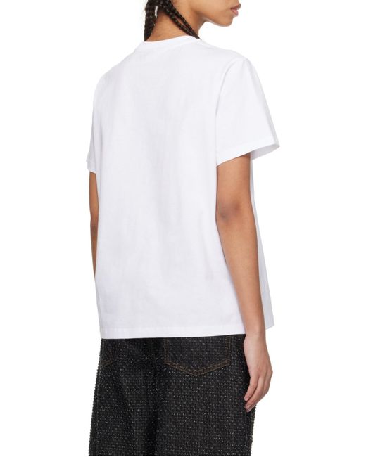 Ganni White Relaxed Leopard Print T-Shirt