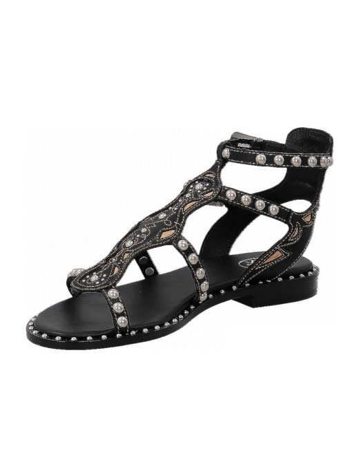 Ash Black Round-Headed Sandals