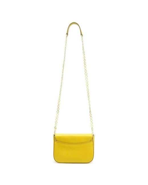 Ferragamo White Saffiano Chain Shoulder Bag