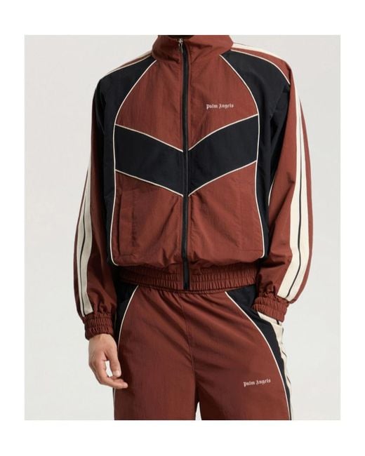 Palm Angels Red Zip-Up Sports Jacket for men