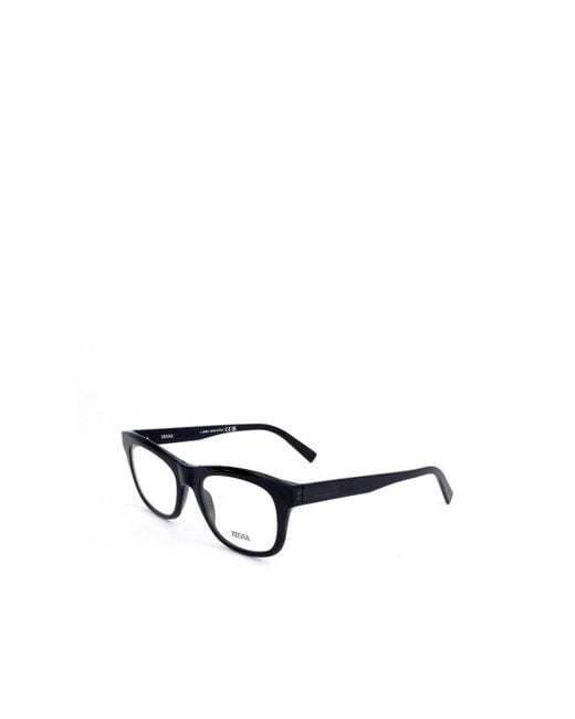 Zegna White Rectangular Frame Glasses for men