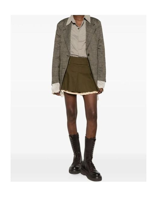 R13 Green Pleated Mini Skirt