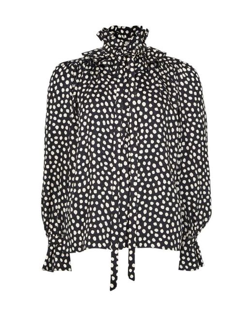 Chloé Black Ruffled Blouse With Pussycat Bow