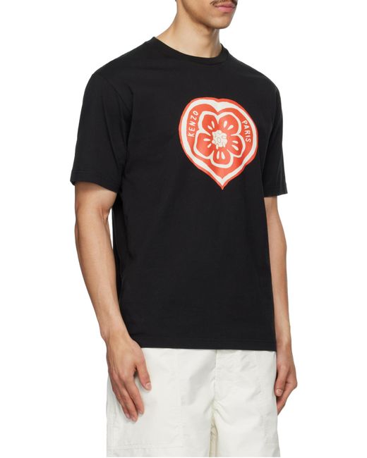 KENZO Black Boke Heart Crewneck T-Shirt for men