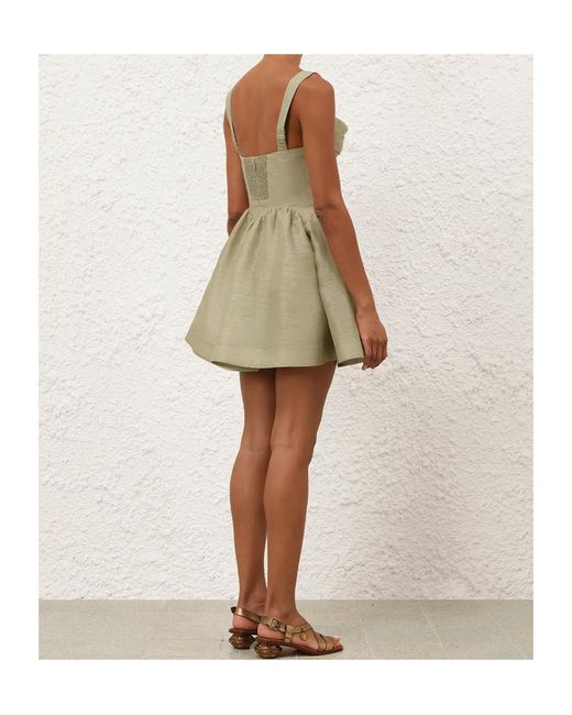 Zimmermann Green Rebellion Drape Mini Dress
