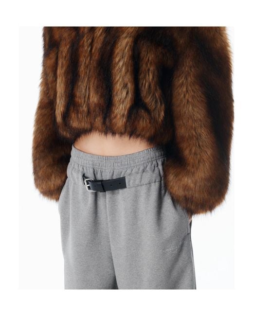 Alexander Wang Gray Belt-Detail Track Pants