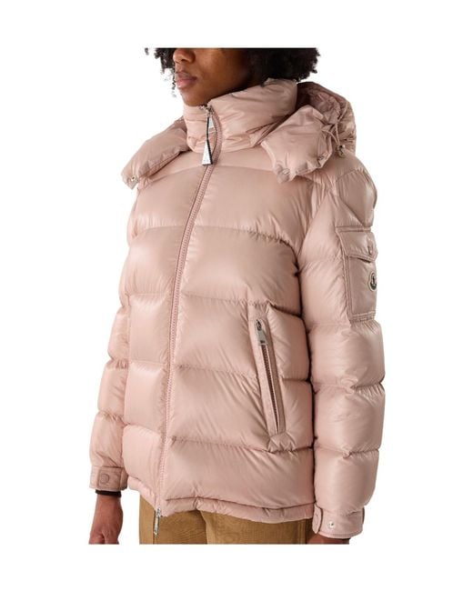 Moncler Pink Long-Sleeved Down Jacket