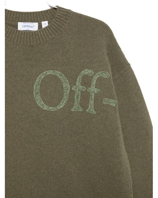 Off-White c/o Virgil Abloh Green Crew-Neck Knit Top for men