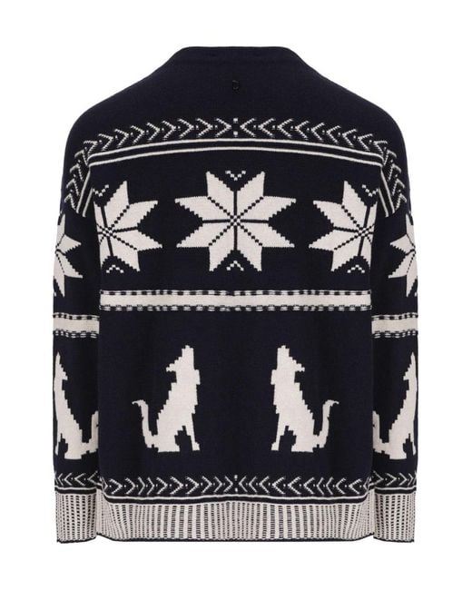 Etro Black Graphic Intarsia Knitted Crewneck Jumper for men