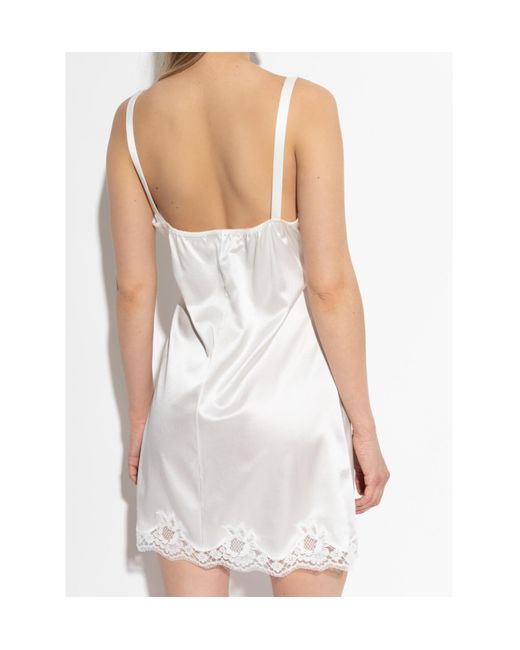 Dolce & Gabbana White Lace Trimming Mini Dress