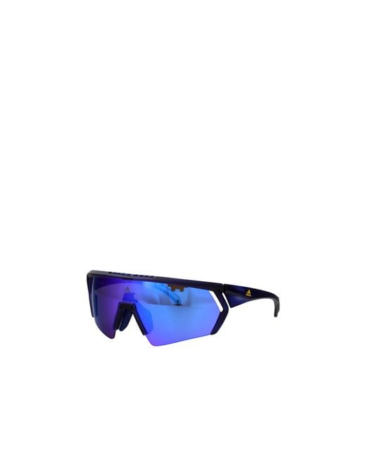 Adidas Blue Cmpt Aero Shield Frame Sunglasses for men
