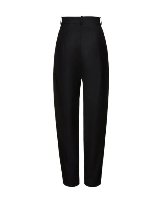 Magda Butrym Black High-Waisted Oversize Tapered Trousers