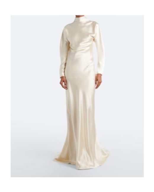 Rohe White Bridal Draped Satin Gown