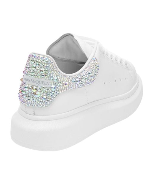 McQueen White Oversized Lace-Up Sneakers