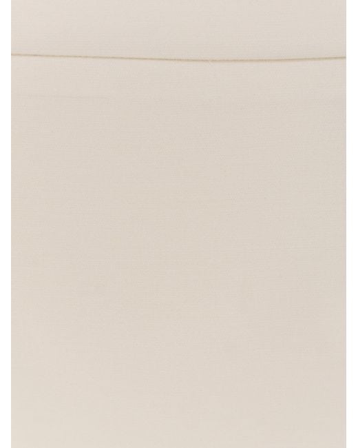 Max Mara White Back-Slit Skirt
