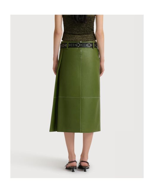 Marni Green Asymmetric Pocket Midi Skirt