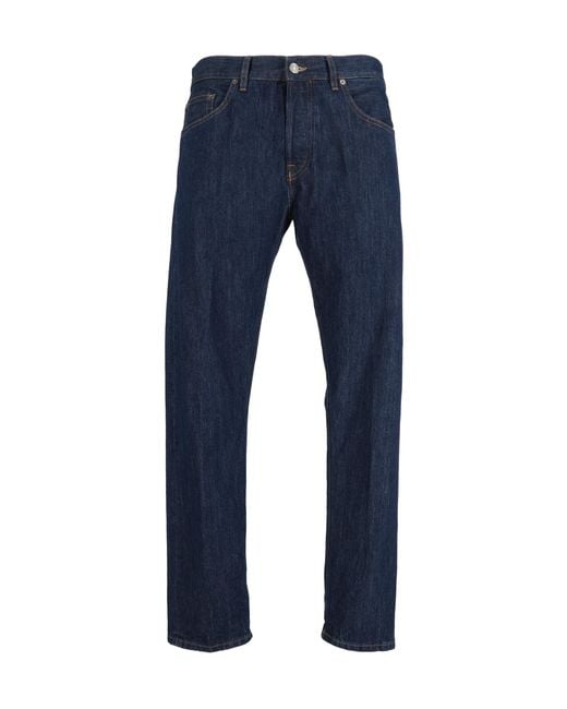 Dondup Blue Turn-Up Trim Slim-Fit Jeans for men