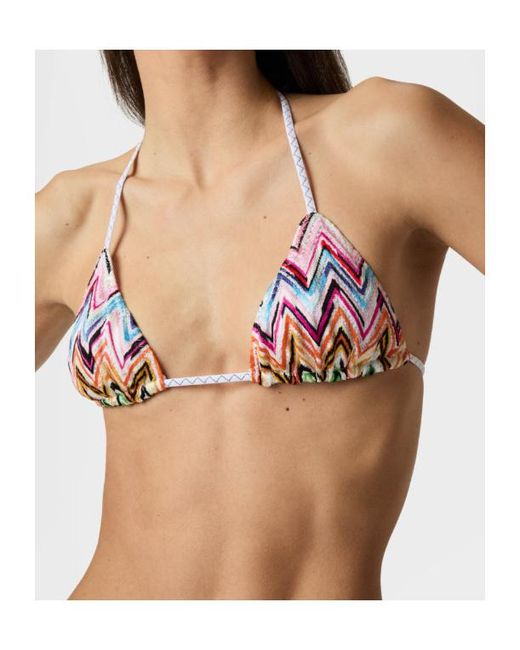 Missoni White Zigzag Pattern Stretch Lace-Motif Bikini Set