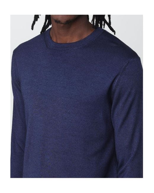 Aspesi Blue Fine Knitted Sweater for men
