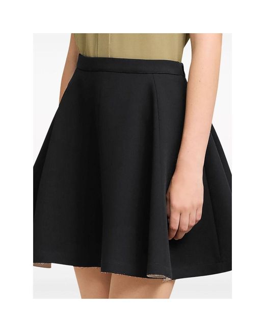 AMI Black High-Waist Pleated Skirt