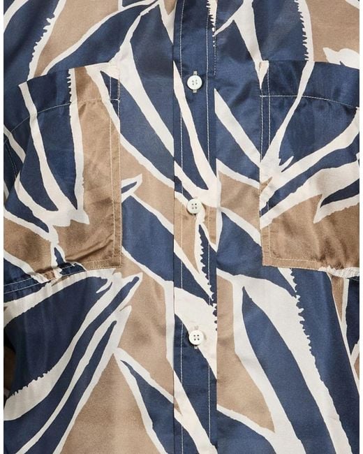 Brunello Cucinelli Blue Silk Shirts Blouses