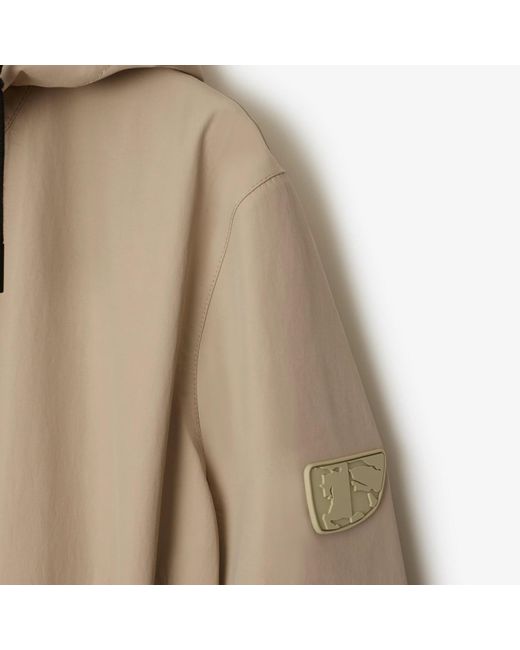 Burberry Natural Drawstring Waist Hooded Trench Coat