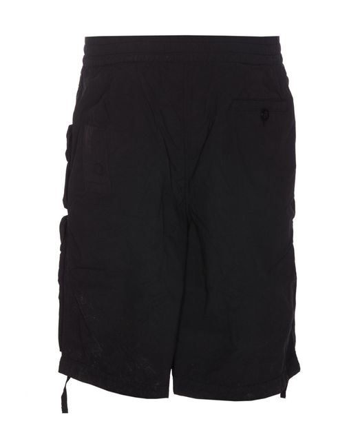 C P Company Black Cargo Bermuda for men
