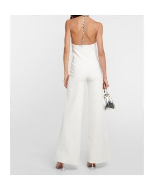 Galvan White Globe Cleopatra Embellished Jumpsuit