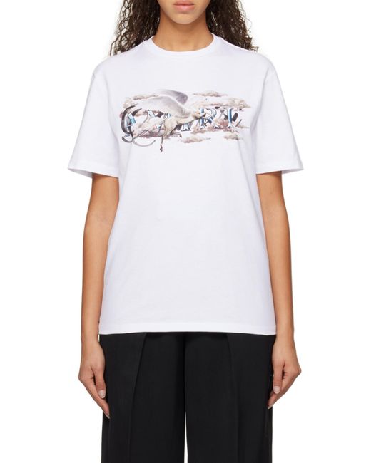 Amiri White Pegasus Script Logo Cotton T-Shirt for men