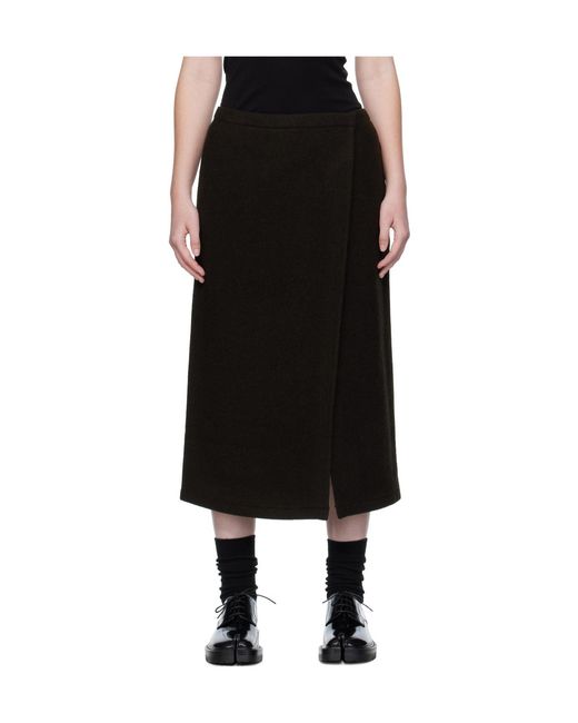 Rier Black Wrap-Up Midi Skirt