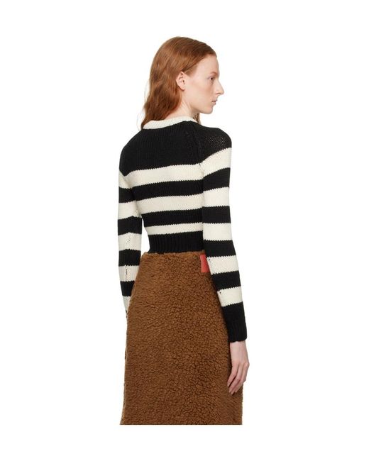 Marni Black Striped Virgin-Wool Top
