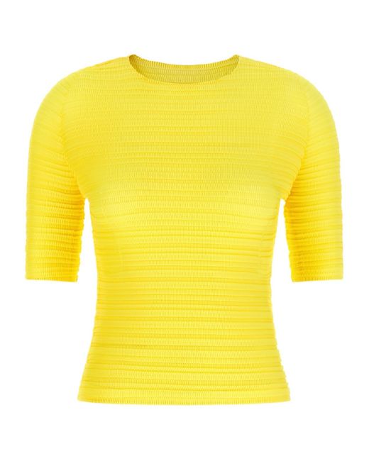 Issey Miyake Yellow Pleated Top