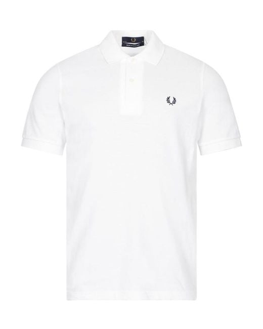 Fred Perry White Classic Laurel Wreath Polo Shirt for men