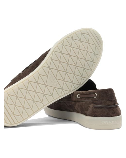 Prada Brown Allacciate Lace-Up Shoes for men