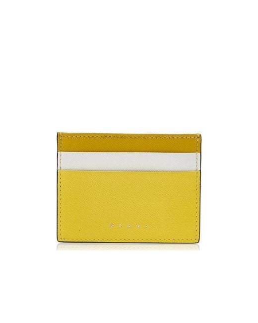 Marni Yellow Logo Printed Cardholder