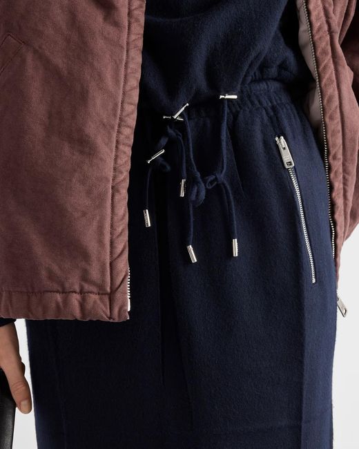 Prada Blue Jersey Skirt