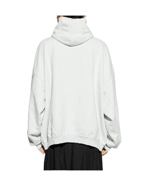 Balenciaga White Planet Earth Printed Hoodie for men