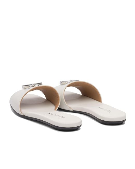 McQueen White T-Bar Slip-On Slides