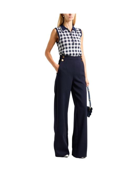 Max Mara Blue Minimalist Loose-Fit Trousers
