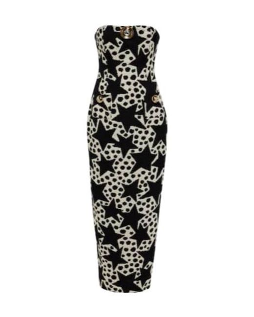 Area Black Crystal-Embellished Jacquard Maxi Dress