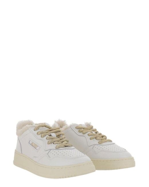 Autry White Low Lace-Up Sneakers