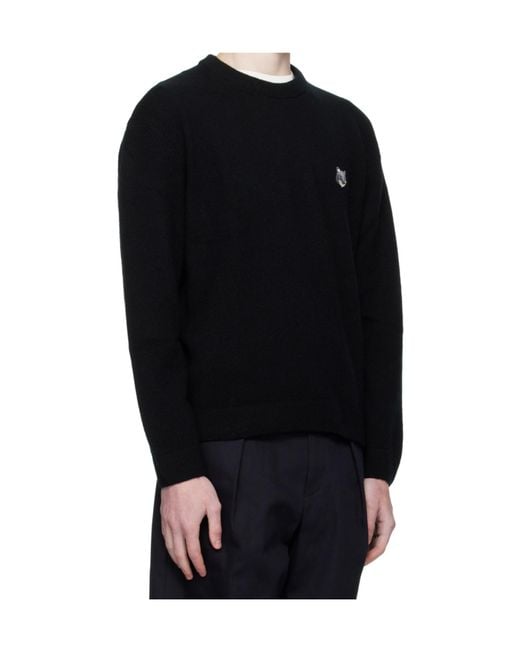Maison Kitsuné Black Maison Kitsuné Fox Head Comfort Jumper for men