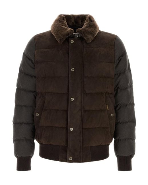 Moorer Black Long-Sleeved Padded Jacket for men
