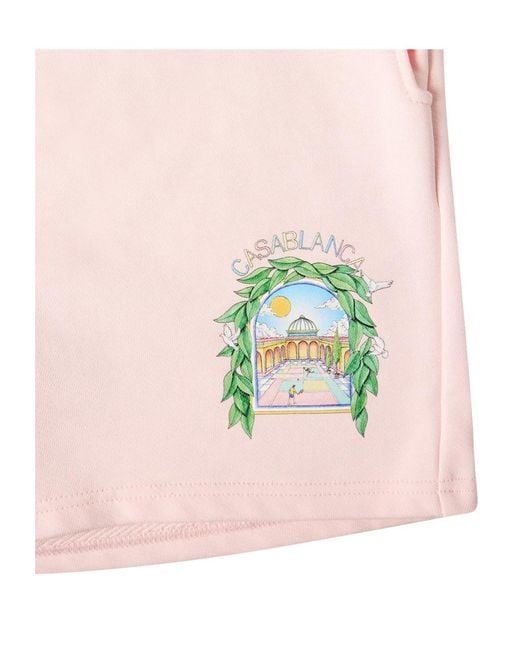 Casablanca Natural Printed Drawstring Shorts for men