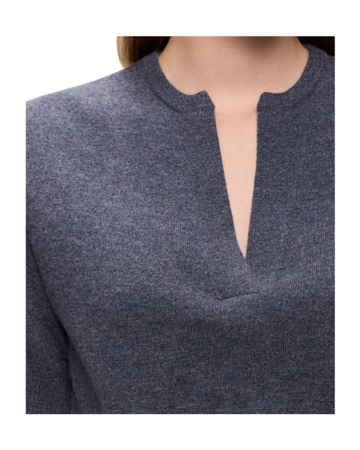 Pinko Blue Short-Sleeve V-Neck Sweater