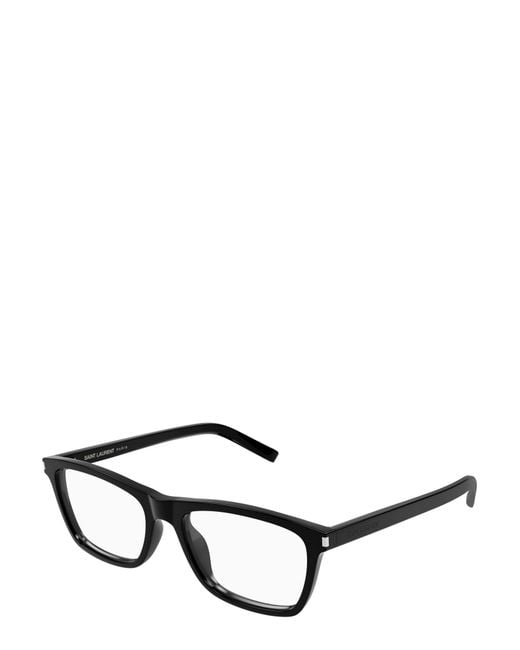Saint Laurent White Eyewear Rectangle Frame Glasses for men