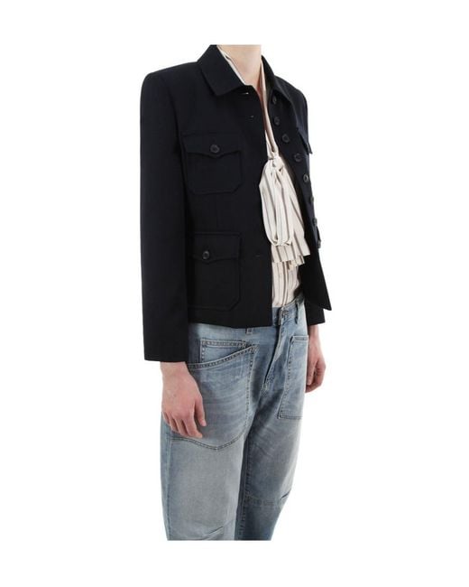 Nili Lotan Black Buttoned Utility Jacket
