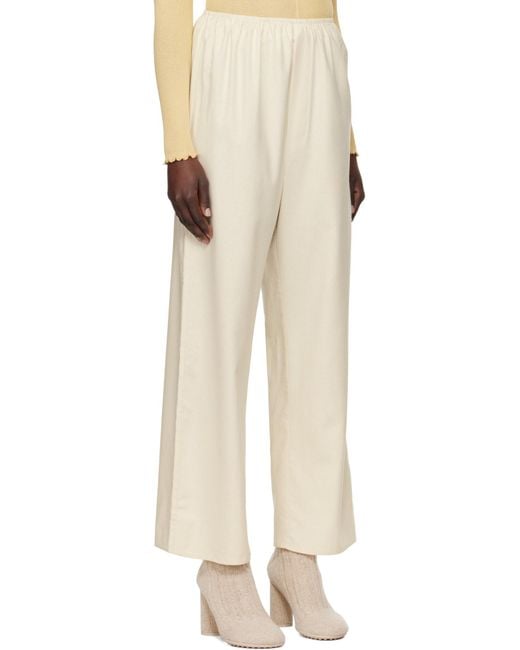 Baserange Natural Elasticated-Waist Silk Palazzo Pants